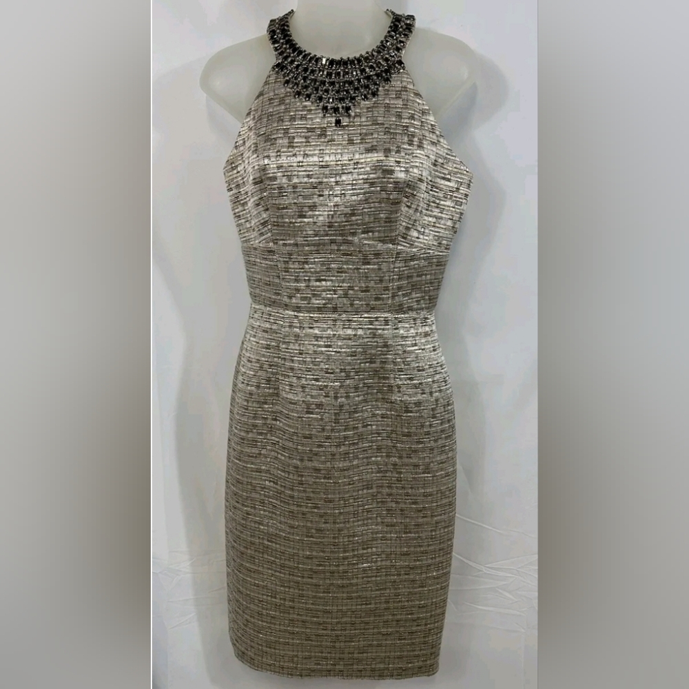 NWOT Maggy London Metallic Halter Dress - size 12